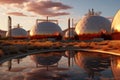 thermal energy storage tanks at a solar power plant Royalty Free Stock Photo