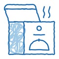 thermal food box doodle icon hand drawn illustration