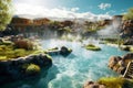 Thermal hot springs, healing Waters, geothermal resorts. Natural therapy for body and soul. Heat and minerals create an