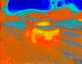 Thermal image of a car Royalty Free Stock Photo