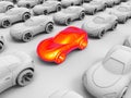 Thermal image of a car stuck in traffic. Royalty Free Stock Photo