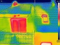 Thermal image Heat Loss in the attic at the House Royalty Free Stock Photo