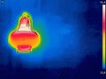 Thermal image, Lighted classic lamp Royalty Free Stock Photo