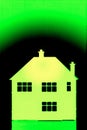 Thermal Image Of Model House Showing Environmentally Sustainable Energy Efficiency Royalty Free Stock Photo