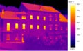 Thermal image photo, building color scale