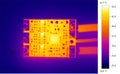 Thermal image photo of circuit electronic color scale