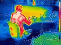 Thermal image Young Girl using laptop