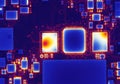Showcases temperature variations and heat concentrations on the board, Royalty Free Stock Photo