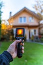 Thermal Imaging Analysis of the House Exterior Comprehensive Temperature Analysis Royalty Free Stock Photo