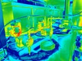 Thermal imaging of the engineering system. Electrician, plumbing Royalty Free Stock Photo