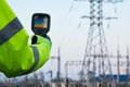 Thermal imaging inspection of electrical energy equipment Royalty Free Stock Photo