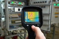 Thermal imaging inspection of electrical equipment Royalty Free Stock Photo