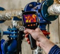 Thermal imaging inspection of electrical equipment Royalty Free Stock Photo