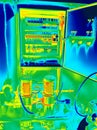 Infrared imaging of engineering systems. Electricians and engines Royalty Free Stock Photo