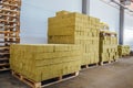 Thermal insulation material in warehouse Royalty Free Stock Photo