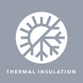 Thermal insulation icon with sun and snowflake symbol