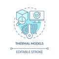 Thermal models turquoise concept icon