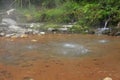 Thermal pool Caldeira Velha, Sao Miguel island on Azores Royalty Free Stock Photo