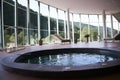 Thermal pools in the SPA interior with ceiling lighting, thermal water supports the healing process and strengthens the immune Royalty Free Stock Photo