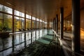 Thermal pools in the SPA interior with ceiling lighting, thermal water supports the healing process and strengthens the immune Royalty Free Stock Photo