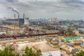 Thermal power plant. Aerial view. Royalty Free Stock Photo