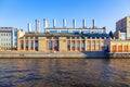 The thermal power plant HPP-1 of JSC Mosenergo on the Raushskaya Embankment in Moscow and supplies energy to the Kremlin. Moscow, Royalty Free Stock Photo