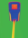 Thermal radiation. Thermovision scan of street lamp pole