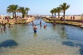 Thermal spring at Comarruga Coma Ruga beach. El Vendrell, Catalonia, Spain Royalty Free Stock Photo