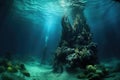 thermal vent emitting plumes of black smoke underwater