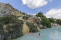 Thermal water in Bagno Vignoni, Tuscany, Italy, Europe Royalty Free Stock Photo