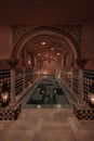 Thermal water pool with marble colonnade