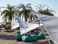 Therme Balotesti - people relaximg - hammock and unbrellas Royalty Free Stock Photo