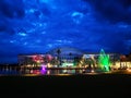 Therme Bucharest outdoor in the night Royalty Free Stock Photo