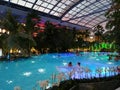 Therme Bucharest, Palm Zone in the night Royalty Free Stock Photo