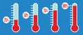 Charity fundraising thermometer graphic design concept.