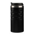 Thermo bottle isolated on white background with clipping path. Black color thermos, isolated background. Good design