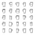 Thermo cup icons set outline vector. Coffee cup Royalty Free Stock Photo
