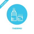 thermo icon vector from camping collection. Thin line thermo outline icon vector illustration. Linear symbol for use on web and