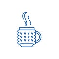 Thermo mug line icon concept. Thermo mug flat  vector symbol, sign, outline illustration. Royalty Free Stock Photo