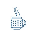 Thermo mug line icon concept. Thermo mug flat  vector symbol, sign, outline illustration. Royalty Free Stock Photo