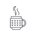 Thermo mug line icon concept. Thermo mug vector linear illustration, symbol, sign Royalty Free Stock Photo