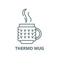 Thermo mug vector line icon, linear concept, outline sign, symbol Royalty Free Stock Photo