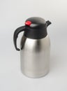Thermo or Thermo flask from stainless stee on background. Royalty Free Stock Photo