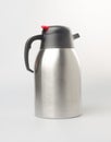 Thermo or Thermo flask from stainless stee on background. Royalty Free Stock Photo