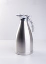 Thermo or Thermo flask from stainless stee on background. Royalty Free Stock Photo