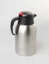 Thermo or Thermo flask from stainless stee on background. Royalty Free Stock Photo