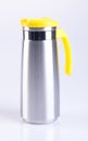 Thermo or Thermo flask from stainless stee on background. Royalty Free Stock Photo