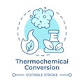 Thermochemical conversion soft blue concept icon Royalty Free Stock Photo