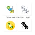 Thermoelectric generator icons set