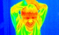 Thermograph-Angry kid Royalty Free Stock Photo